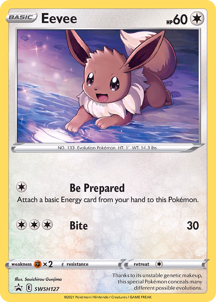 Eevee Pokemon card (SWSH127, SWSH Black Star Promos)