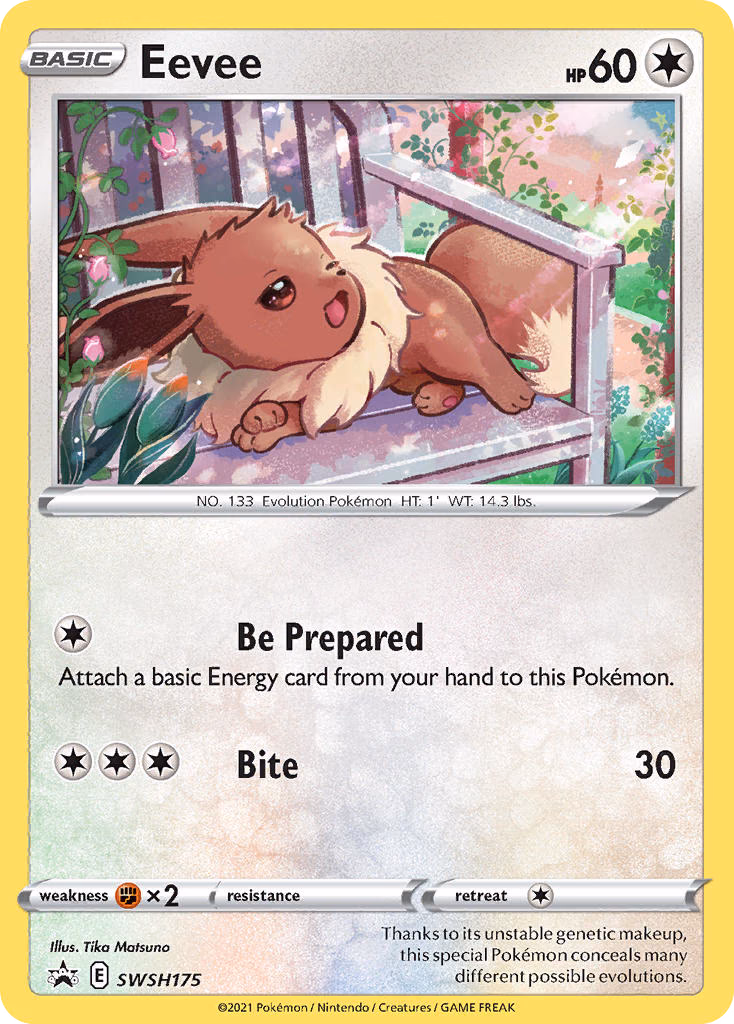Eevee Pokemon card (SWSH175, SWSH Black Star Promos)