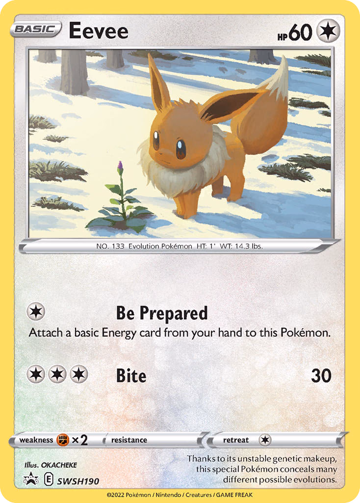 Eevee Pokemon card (SWSH190, SWSH Black Star Promos)