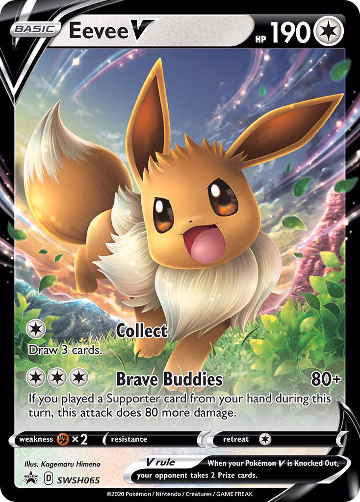 Eevee V Pokemon card (SWSH065, SWSH Black Star Promos)