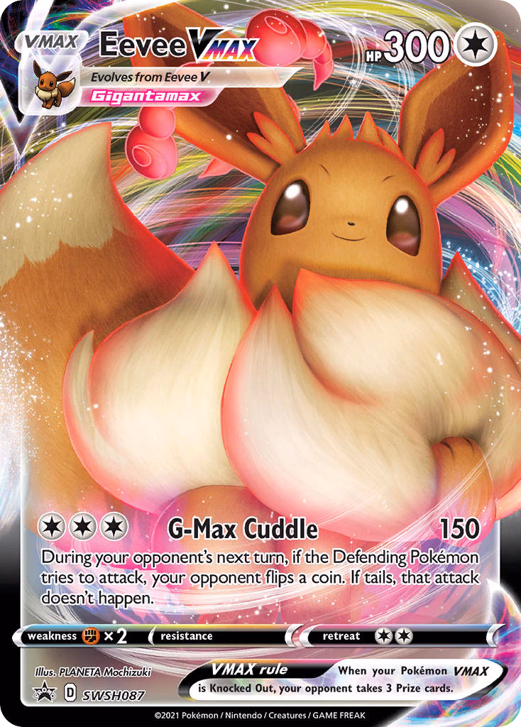 Eevee VMAX Pokemon card (SWSH087, SWSH Black Star Promos)