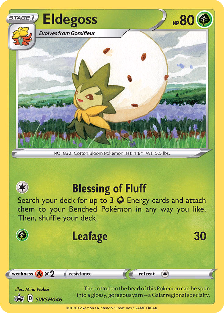 Eldegoss Pokemon card (SWSH046, SWSH Black Star Promos)