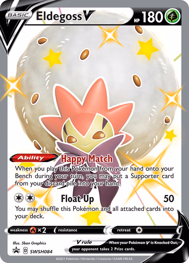Eldegoss V Pokemon card (SWSH084, SWSH Black Star Promos)