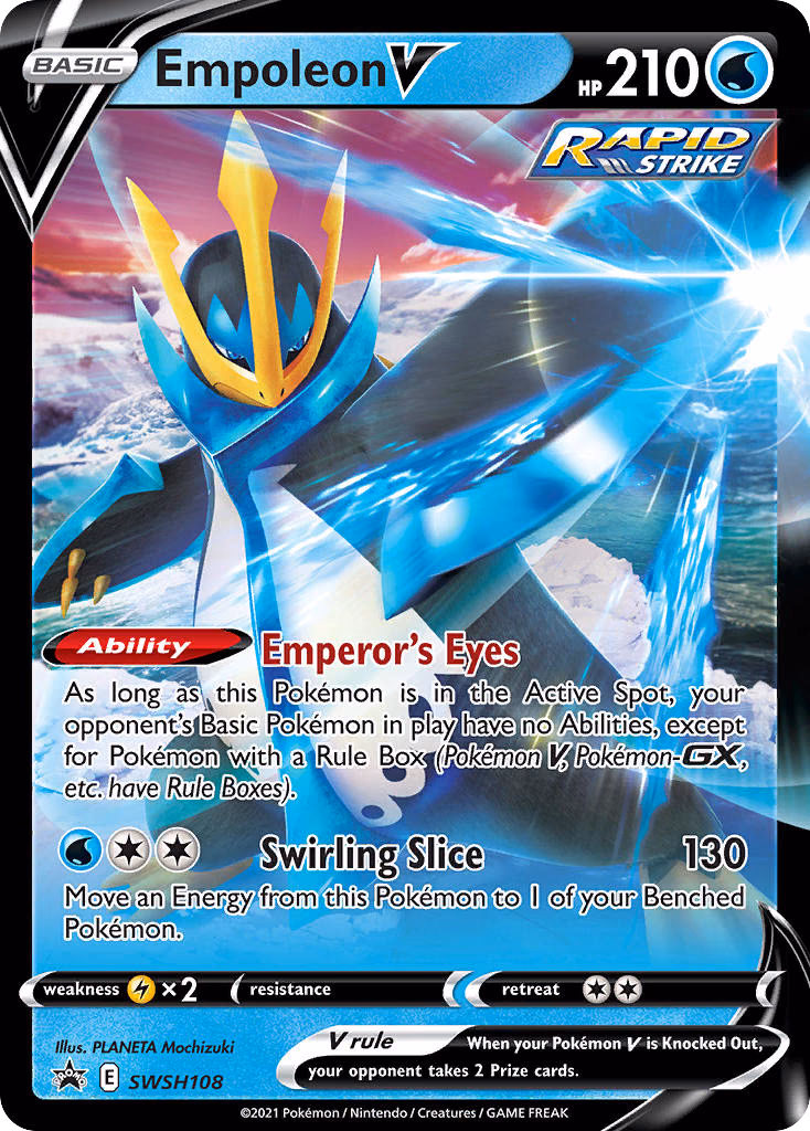 Empoleon V Pokemon card (SWSH108, SWSH Black Star Promos)