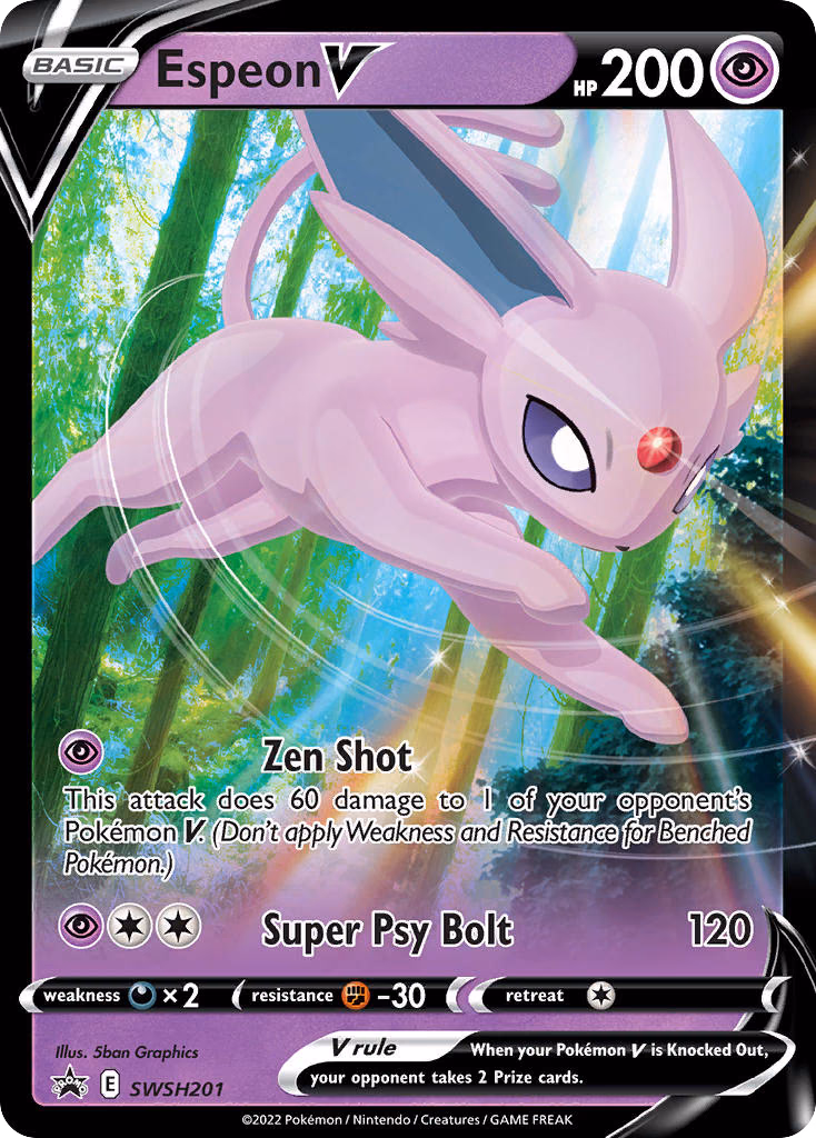 Espeon V Pokemon card (SWSH201, SWSH Black Star Promos)