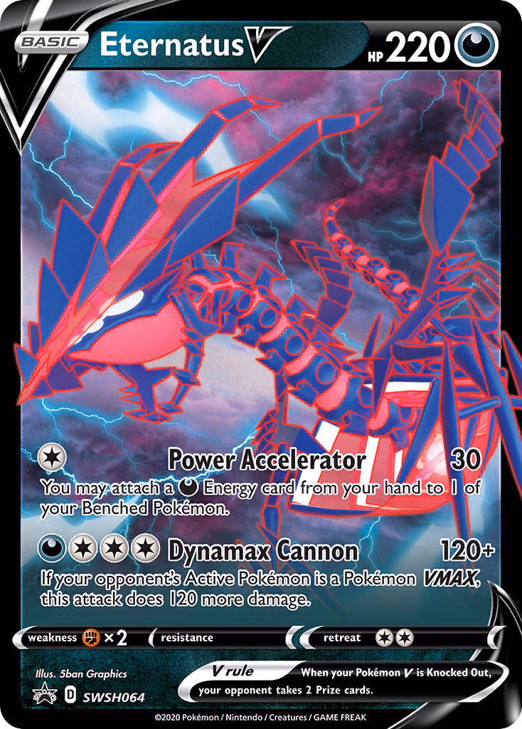 Eternatus V Pokemon card (SWSH064, SWSH Black Star Promos)