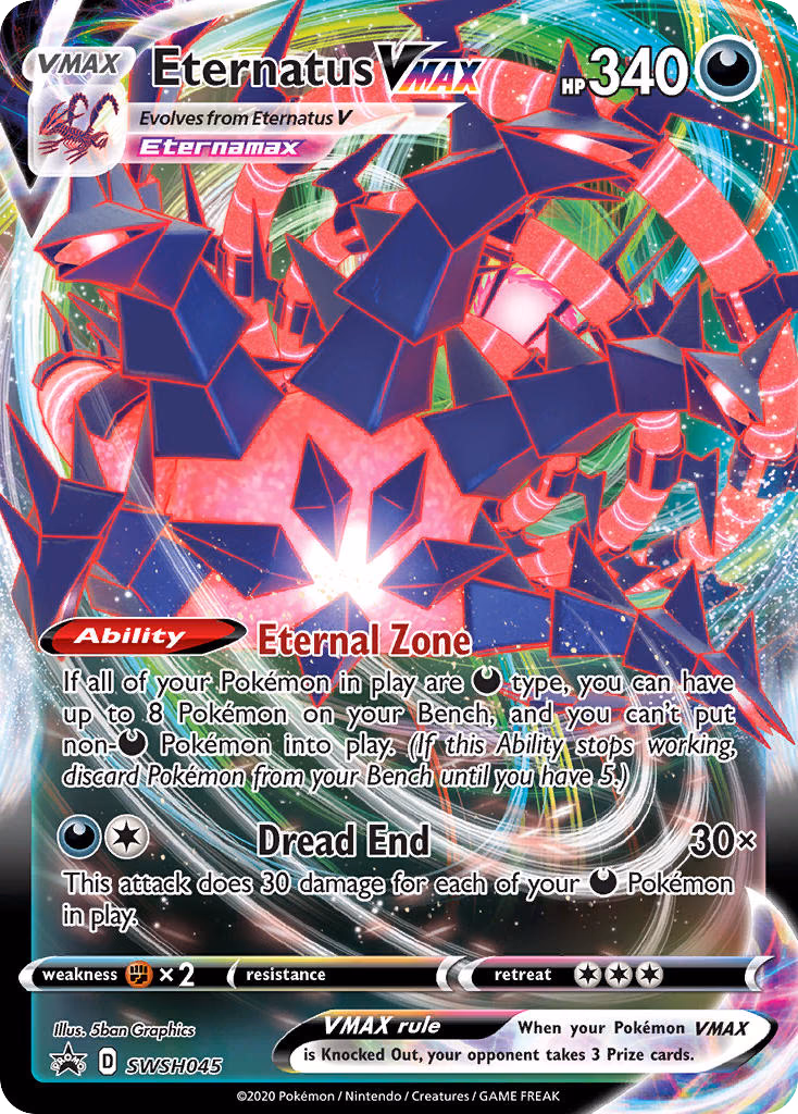 Eternatus VMAX Pokemon card (SWSH045, SWSH Black Star Promos)