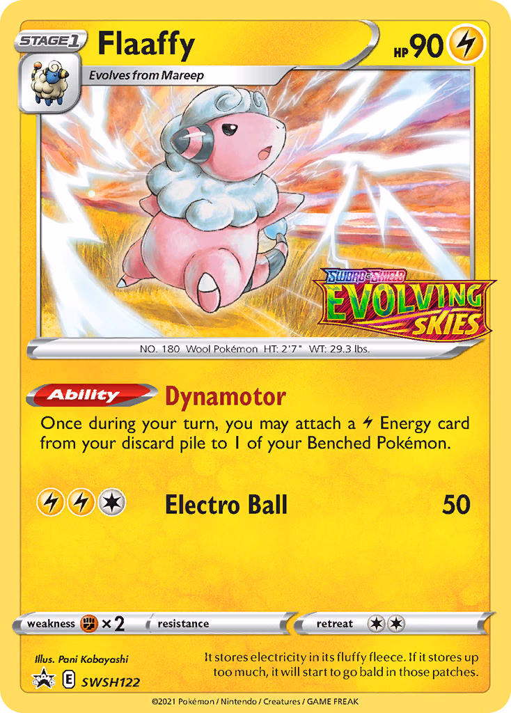Flaaffy Pokemon card (SWSH122, SWSH Black Star Promos)