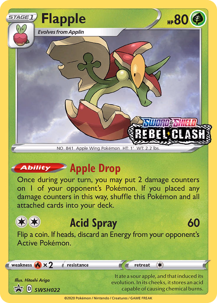 Flapple Pokemon card (SWSH022, SWSH Black Star Promos)