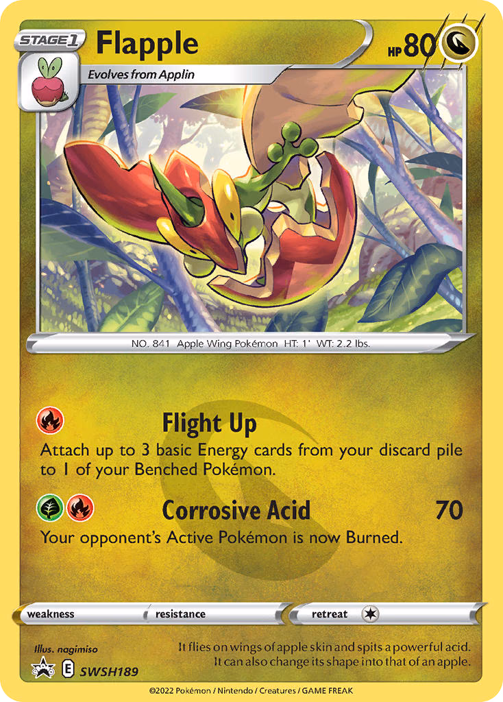 Flapple Pokemon card (SWSH189, SWSH Black Star Promos)