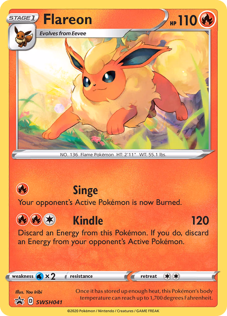 Flareon Pokemon card (SWSH041, SWSH Black Star Promos)