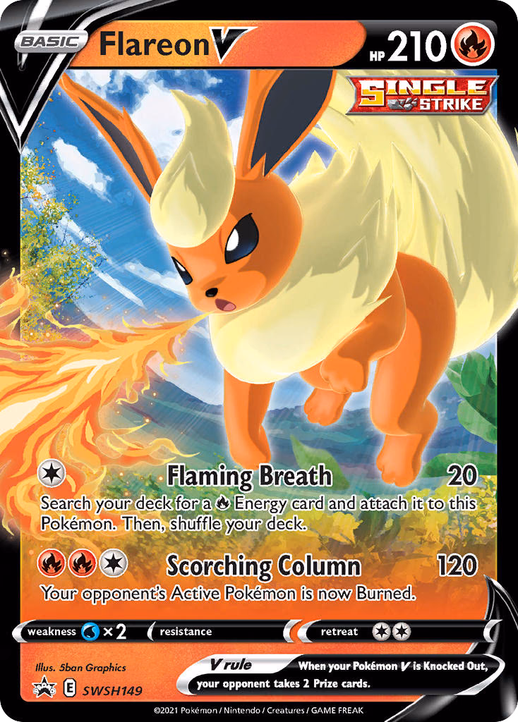 Flareon V Pokemon card (SWSH149, SWSH Black Star Promos)