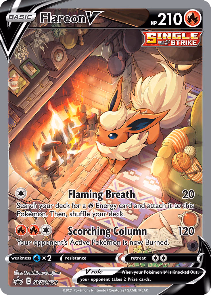 Flareon V Pokemon card (SWSH179, SWSH Black Star Promos)