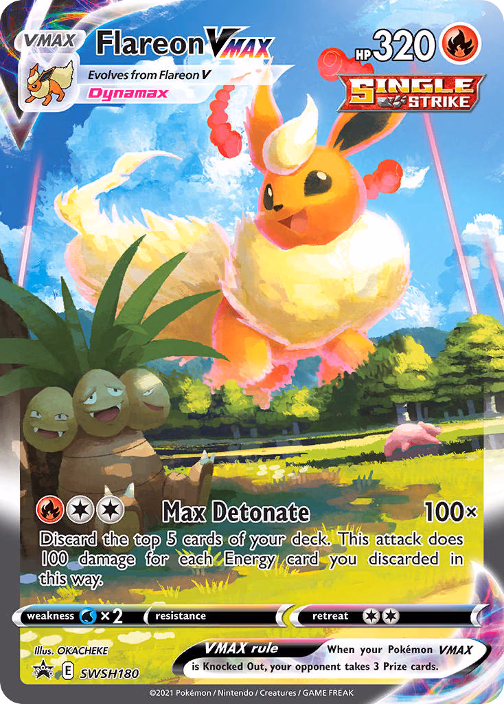 Flareon VMAX Pokemon card (SWSH180, SWSH Black Star Promos)