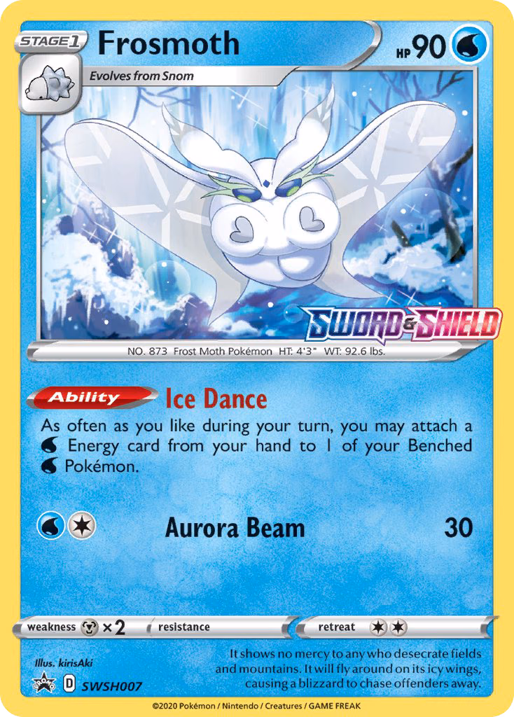 Frosmoth Pokemon card (SWSH007, SWSH Black Star Promos)