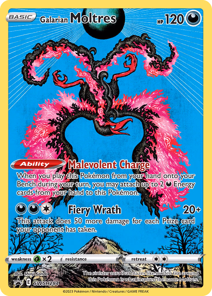Galarian Moltres Pokemon card (SWSH284, SWSH Black Star Promos)