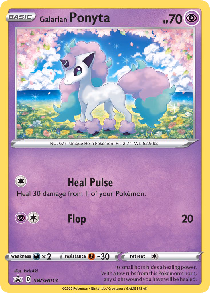 Galarian Ponyta Pokemon card (SWSH013, SWSH Black Star Promos)