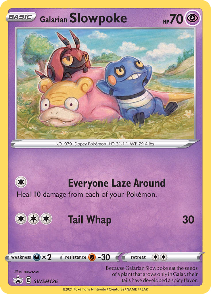 Galarian Slowpoke Pokemon card (SWSH126, SWSH Black Star Promos)