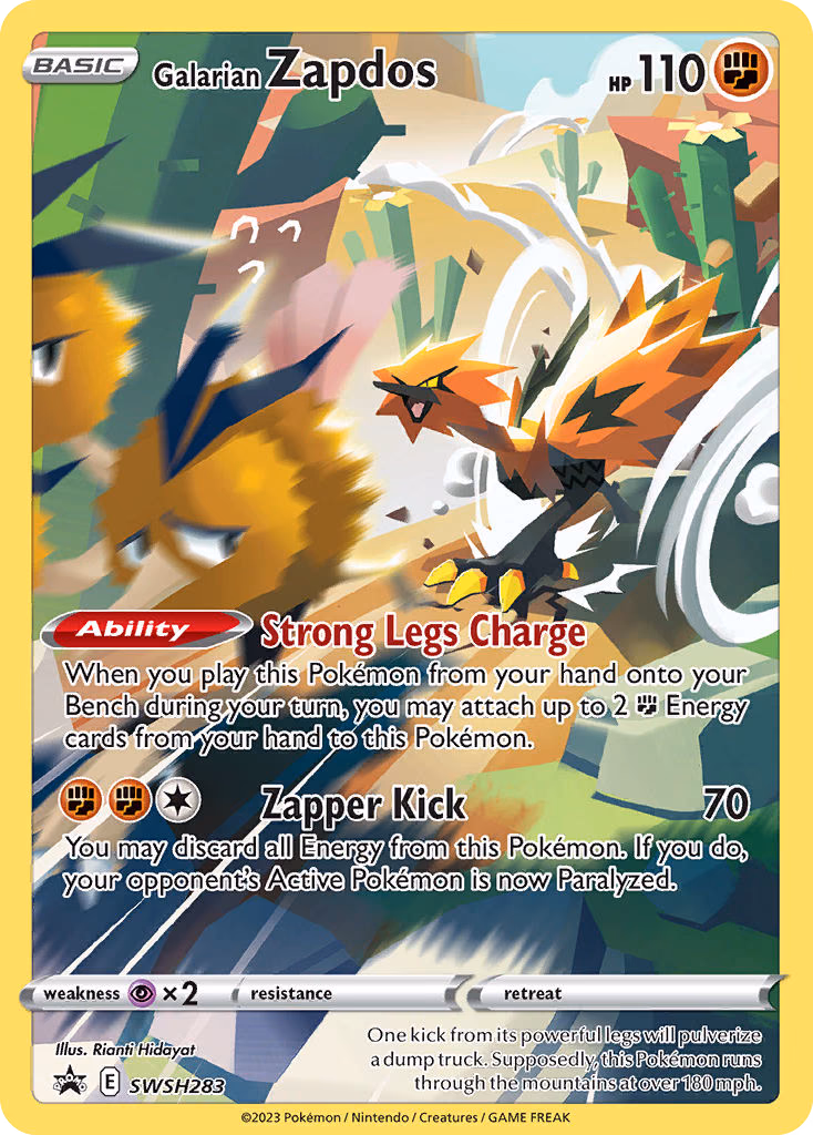 Galarian Zapdos Pokemon card (SWSH283, SWSH Black Star Promos)