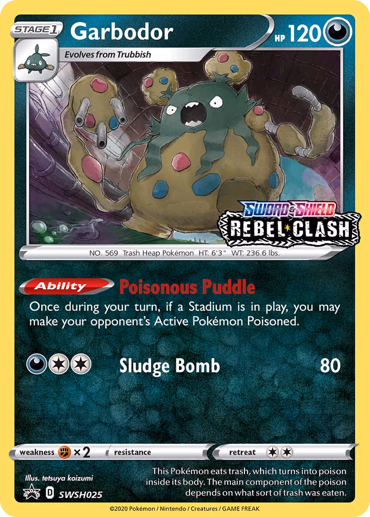Garbodor Pokemon card (SWSH025, SWSH Black Star Promos)