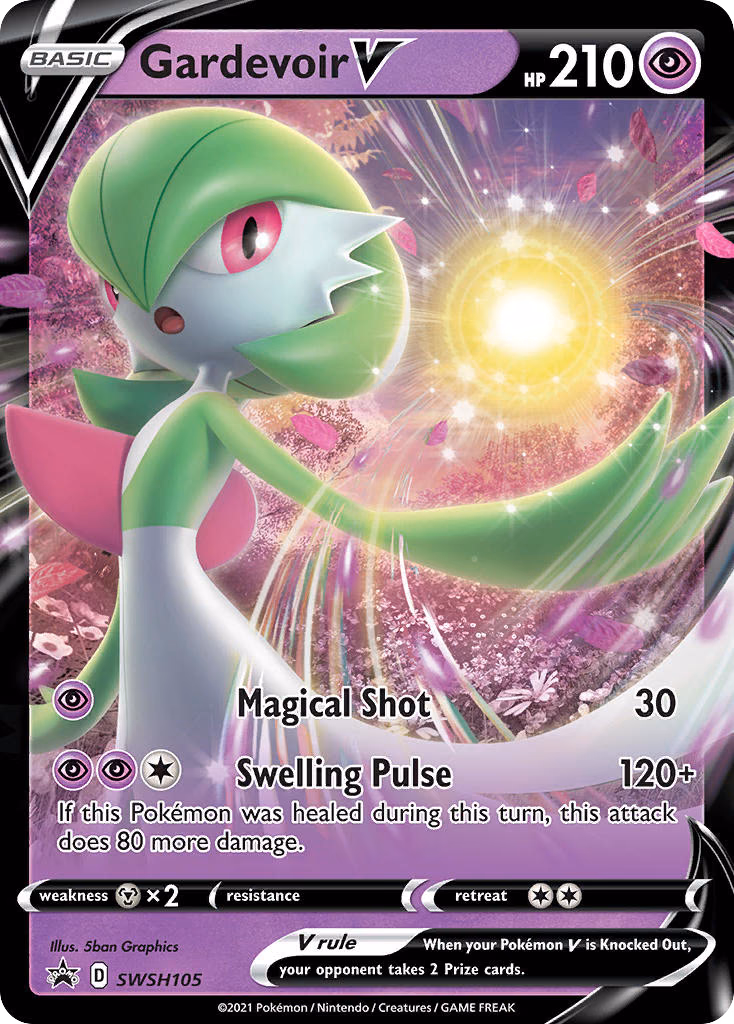 Gardevoir V Pokemon card (SWSH105, SWSH Black Star Promos)
