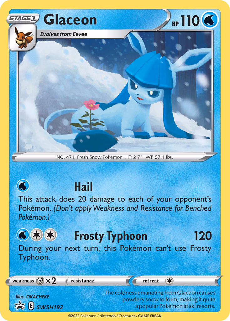 Glaceon Pokemon card (SWSH192, SWSH Black Star Promos)