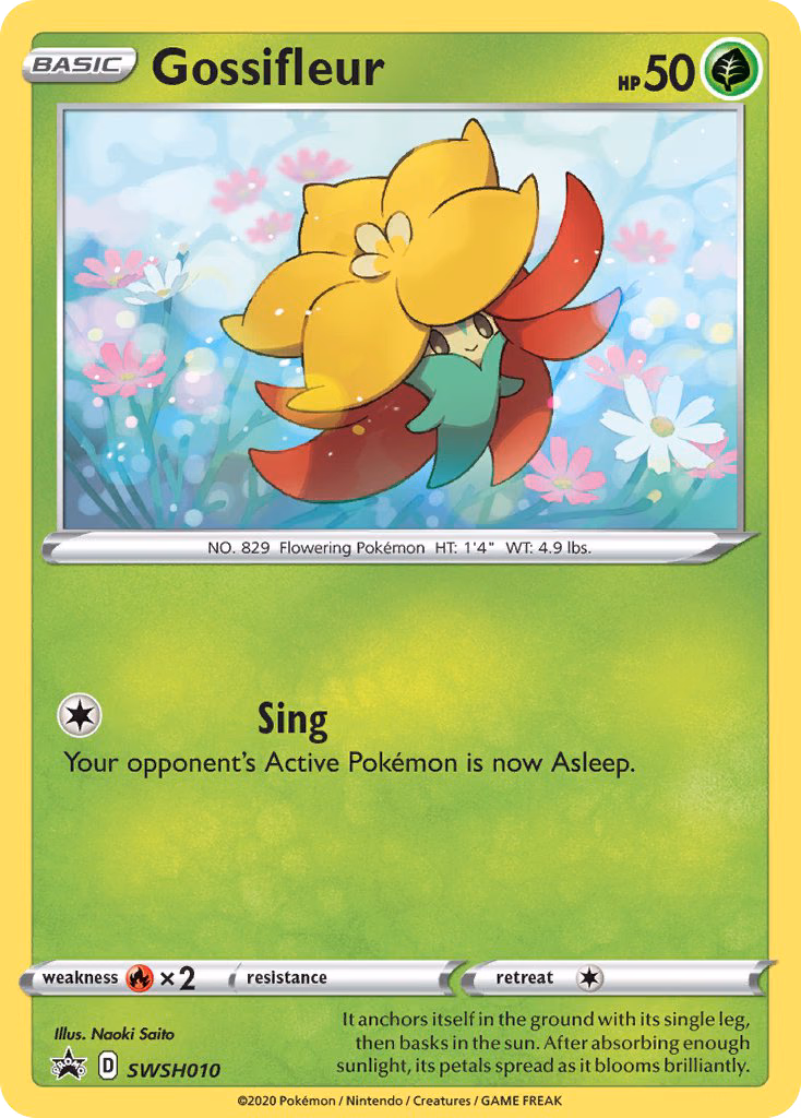 Gossifleur Pokemon card (SWSH010, SWSH Black Star Promos)