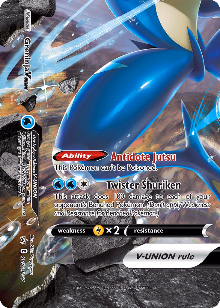 Greninja V-UNION Pokemon card (SWSH157, SWSH Black Star Promos)