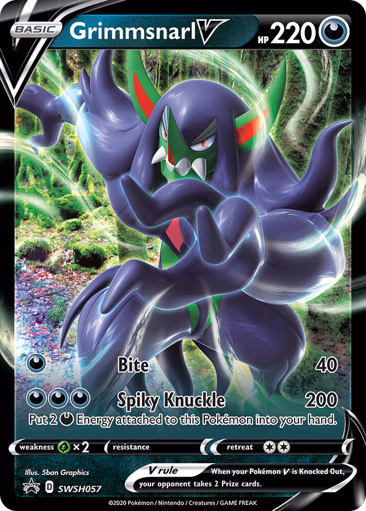 Grimmsnarl V Pokemon card (SWSH057, SWSH Black Star Promos)