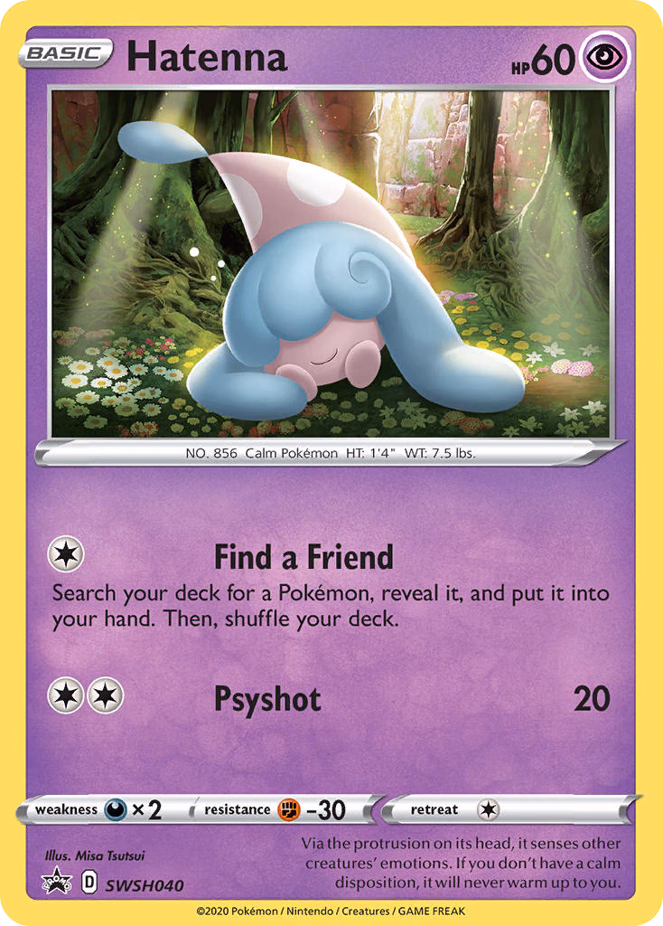 Hatenna Pokemon card (SWSH040, SWSH Black Star Promos)