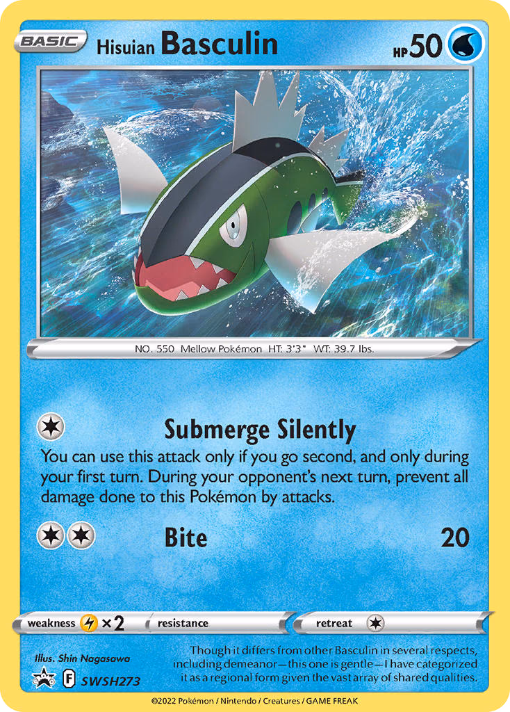Hisuian Basculin Pokemon card (SWSH273, SWSH Black Star Promos)
