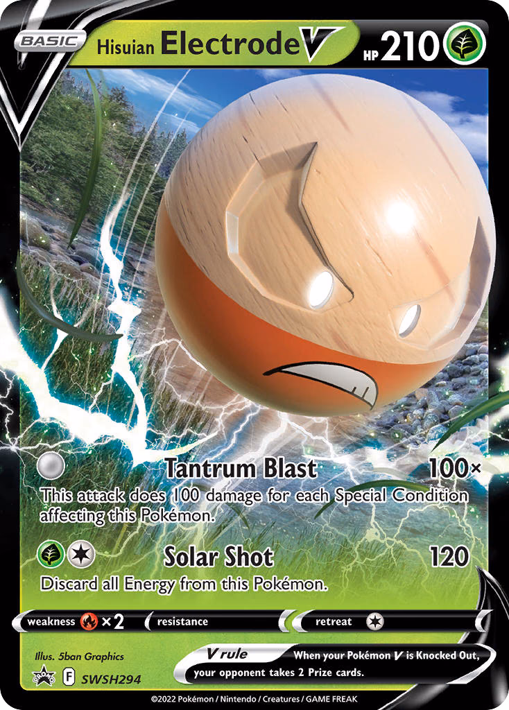 Hisuian Electrode V Pokemon card (SWSH294, SWSH Black Star Promos)