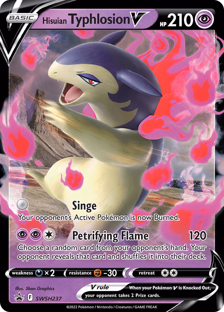 Hisuian Typhlosion V Pokemon card (SWSH237, SWSH Black Star Promos)