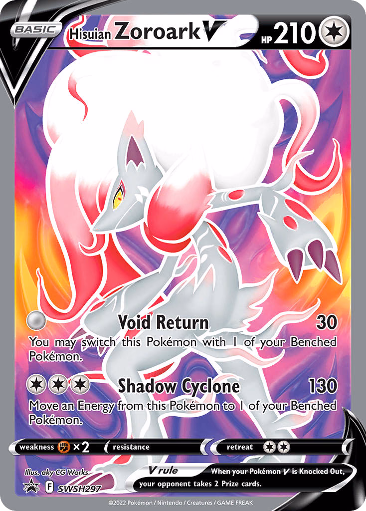 Hisuian Zoroark V Pokemon card (SWSH297, SWSH Black Star Promos)