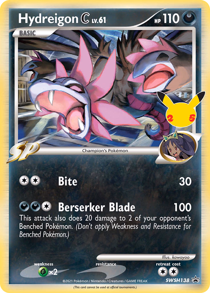 Hydreigon C Pokemon card (SWSH138, SWSH Black Star Promos)