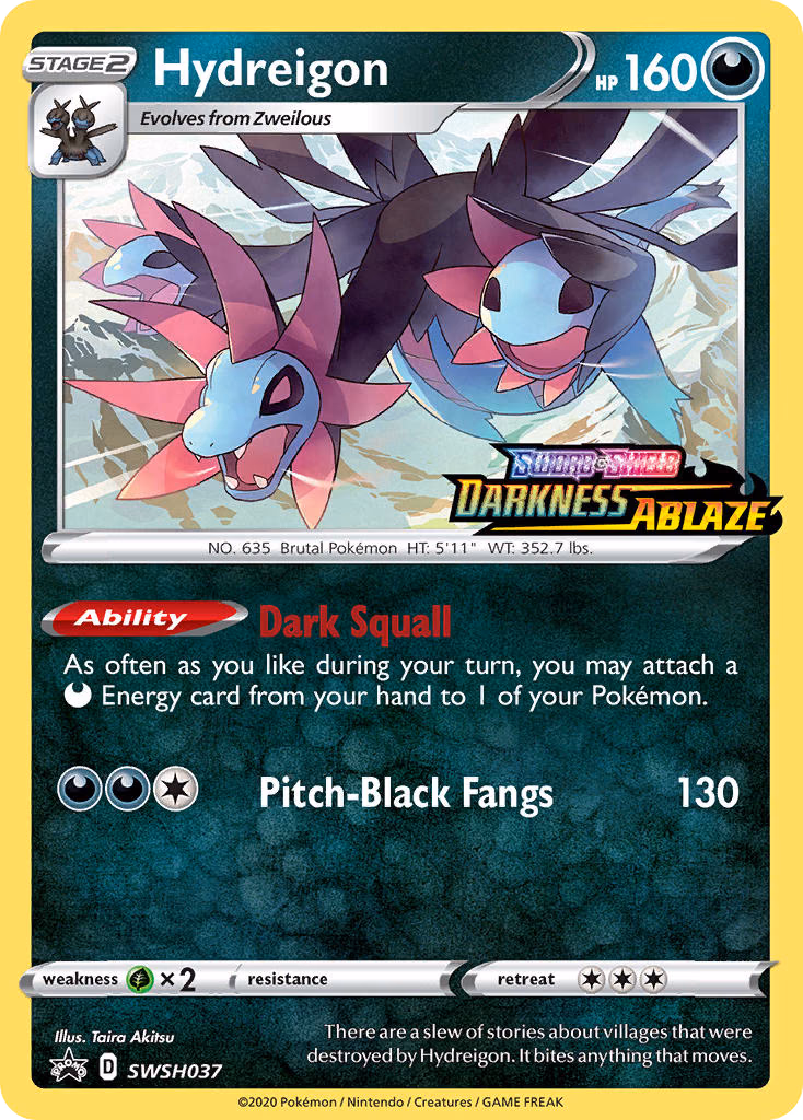 Hydreigon Pokemon card (SWSH037, SWSH Black Star Promos)