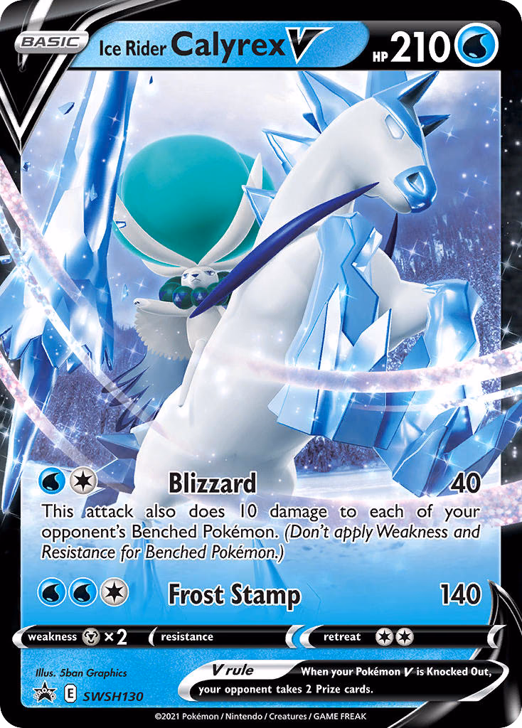 Ice Rider Calyrex V Pokemon card (SWSH130, SWSH Black Star Promos)