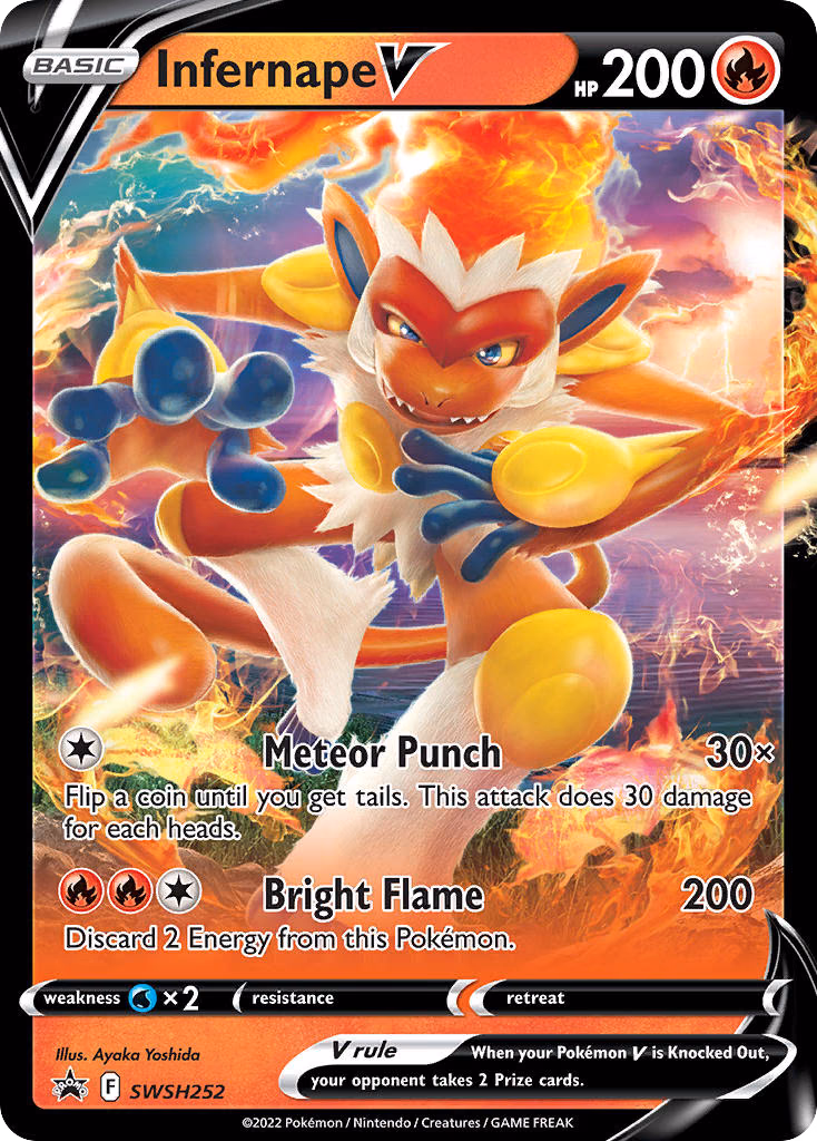 Infernape V Pokemon card (SWSH252, SWSH Black Star Promos)