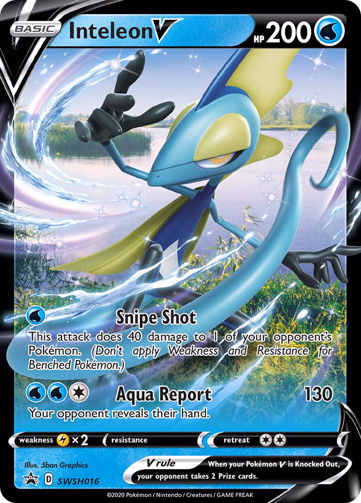 Inteleon V Pokemon card (SWSH016, SWSH Black Star Promos)