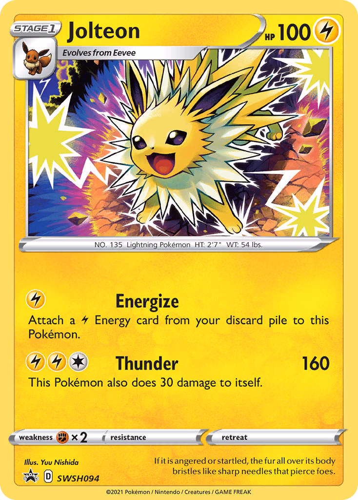 Jolteon Pokemon card (SWSH094, SWSH Black Star Promos)
