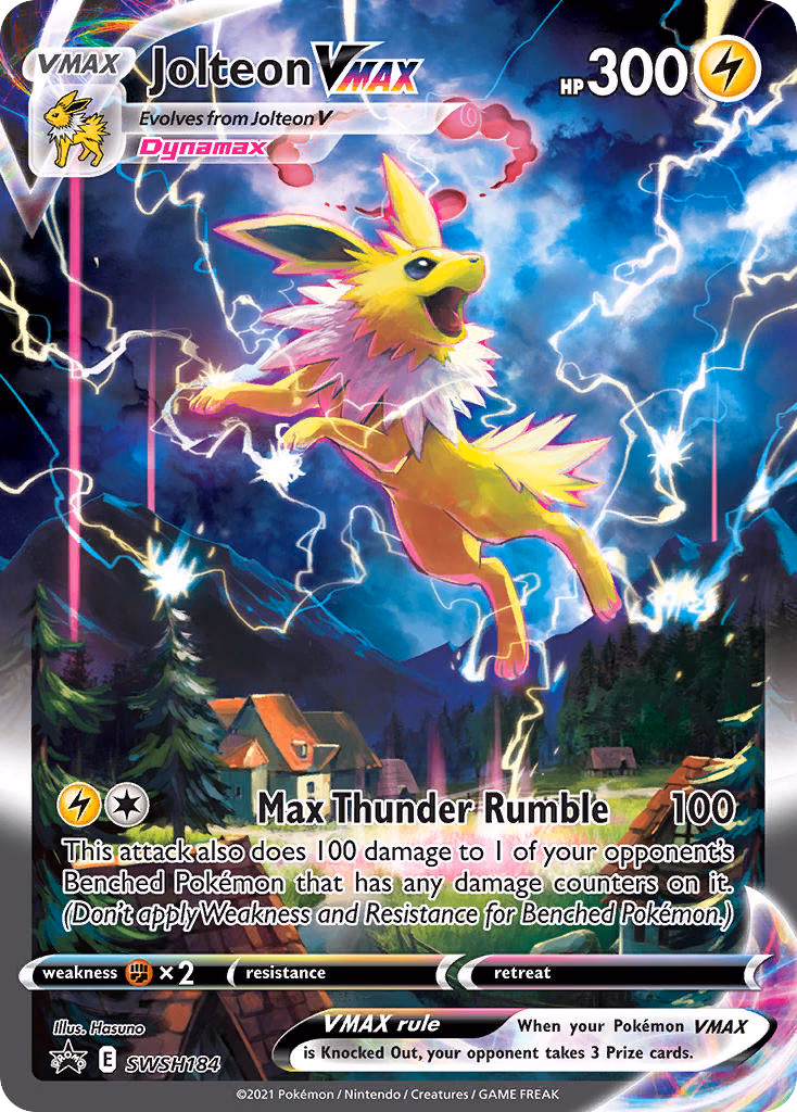Jolteon VMAX Pokemon card (SWSH184, SWSH Black Star Promos)