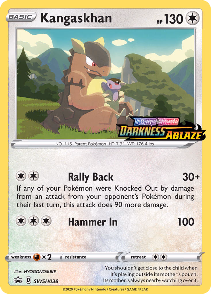 Kangaskhan Pokemon card (SWSH038, SWSH Black Star Promos)