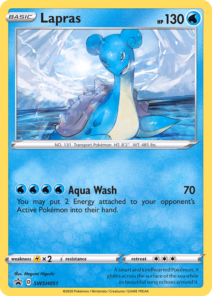Lapras Pokemon card (SWSH051, SWSH Black Star Promos)