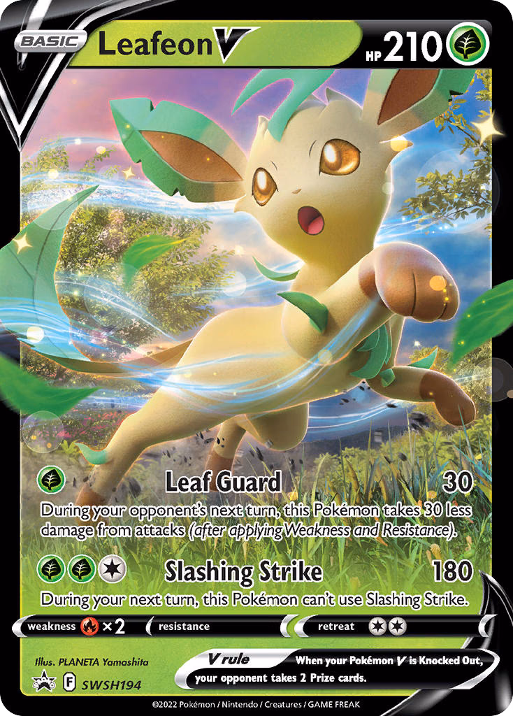 Leafeon V Pokemon card (SWSH194, SWSH Black Star Promos)