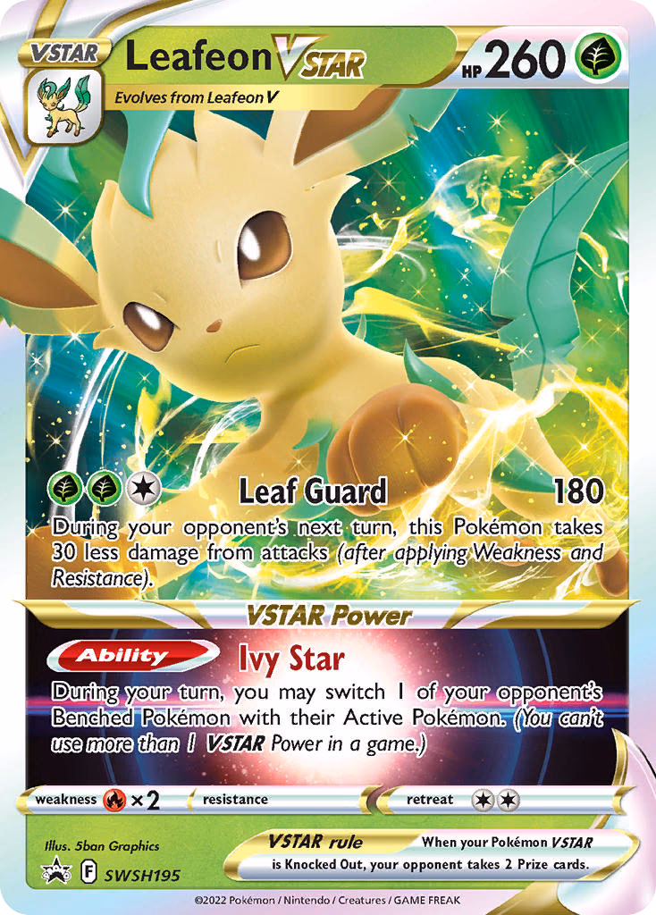Leafeon VSTAR Pokemon card (SWSH195, SWSH Black Star Promos)
