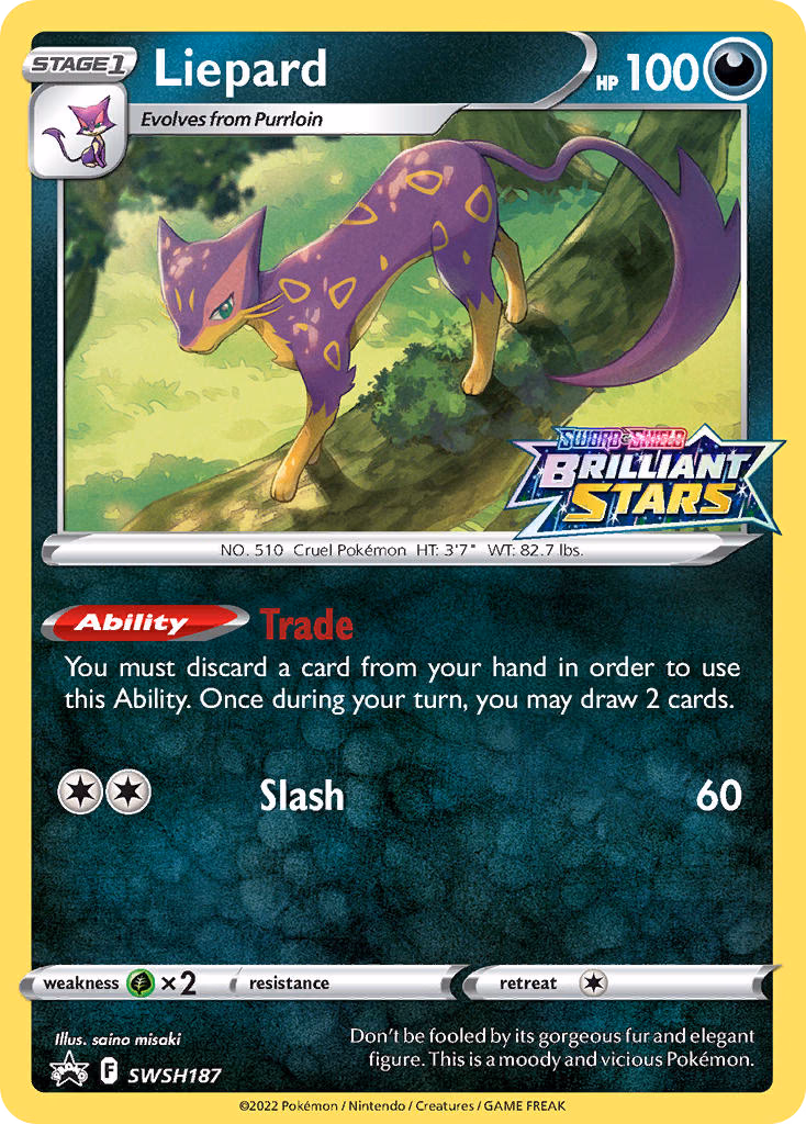 Liepard Pokemon card (SWSH187, SWSH Black Star Promos)