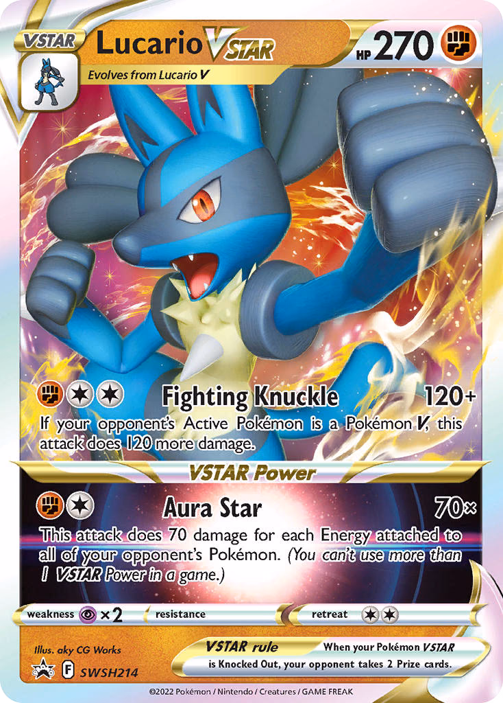 Lucario VSTAR Pokemon card (SWSH214, SWSH Black Star Promos)