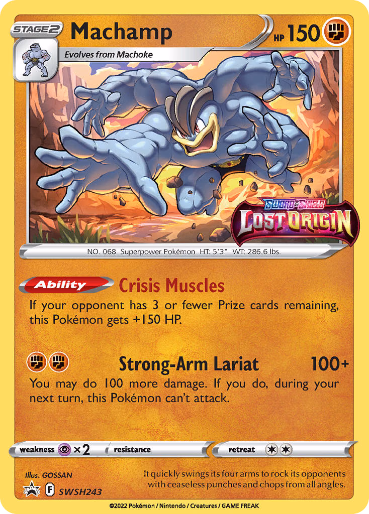 Machamp Pokemon card (SWSH243, SWSH Black Star Promos)