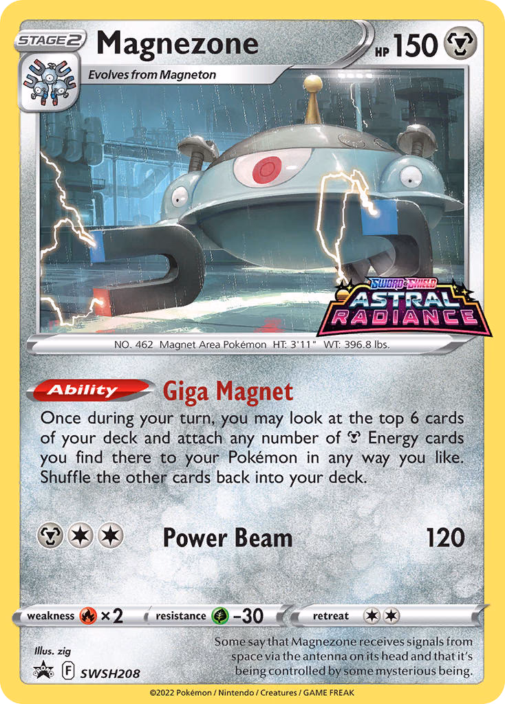 Magnezone Pokemon card (SWSH208, SWSH Black Star Promos)