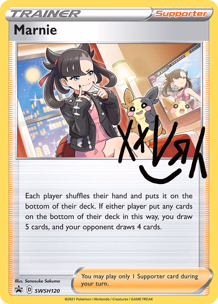 Marnie Pokemon card (SWSH120, SWSH Black Star Promos)